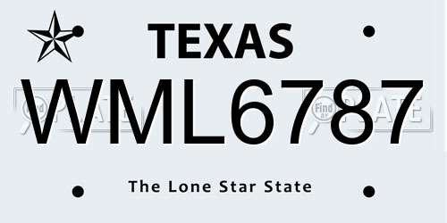 WML6787 Texas License Plate