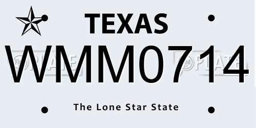 WMM0714 Texas License Plate
