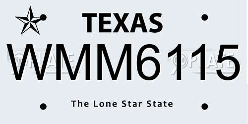 WMM6115 Texas License Plate