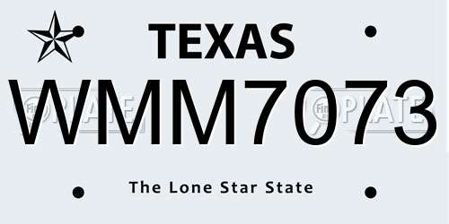 WMM7073 Texas License Plate