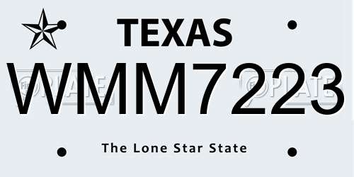 WMM7223 Texas License Plate