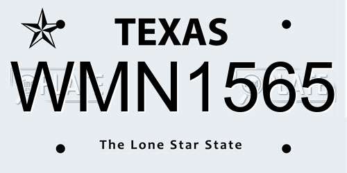 WMN1565 Texas License Plate