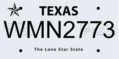 WMN2773 Texas License Plate