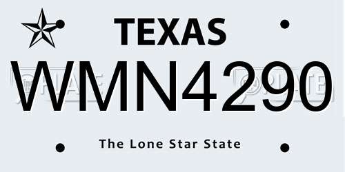 WMN4290 Texas License Plate
