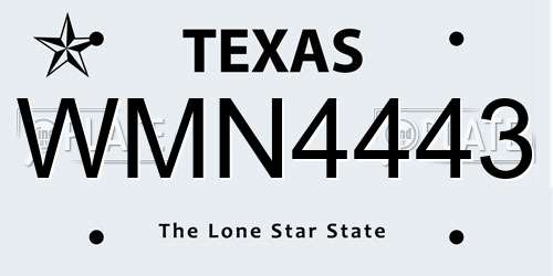 WMN4443 Texas License Plate
