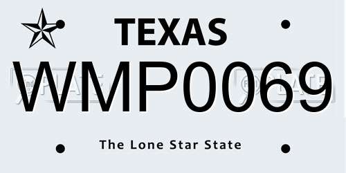 WMP0069 Texas License Plate