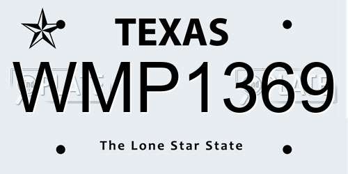 WMP1369 Texas License Plate
