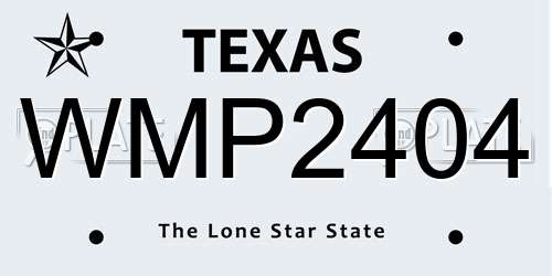 WMP2404 Texas License Plate