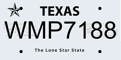 WMP7188 Texas License Plate