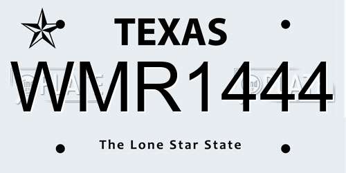 WMR1444 Texas License Plate