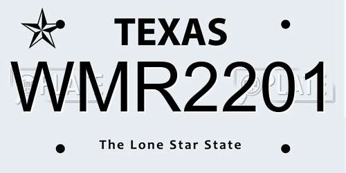 WMR2201 Texas License Plate