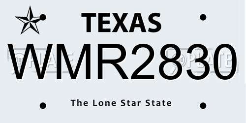 WMR2830 Texas License Plate