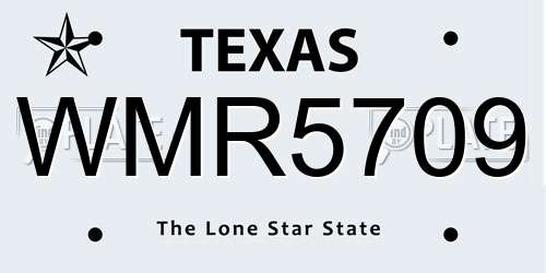 WMR5709 Texas License Plate