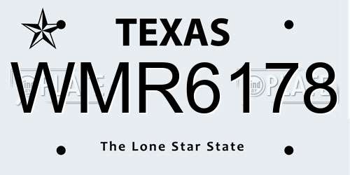 WMR6178 Texas License Plate