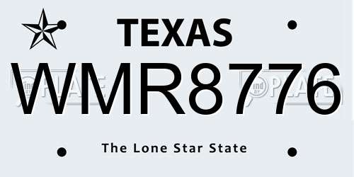 WMR8776 Texas License Plate