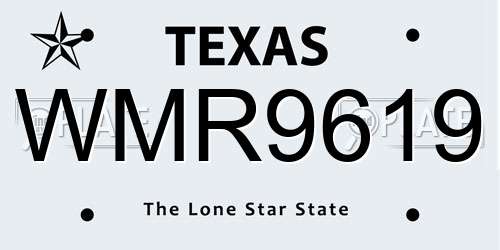 WMR9619 Texas License Plate