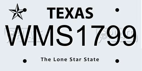 WMS1799 Texas License Plate