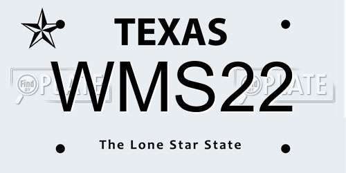 WMS22 Texas License Plate