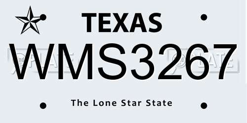 WMS3267 Texas License Plate