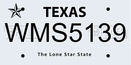 WMS5139 Texas License Plate