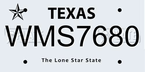 WMS7680 Texas License Plate