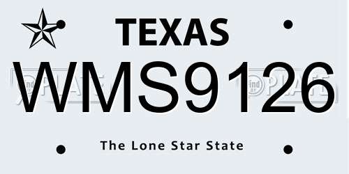 WMS9126 Texas License Plate