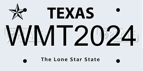 WMT2024 Texas License Plate