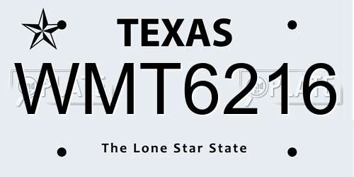 WMT6216 Texas License Plate