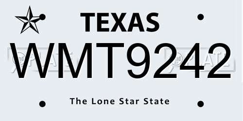 WMT9242 Texas License Plate