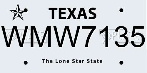 WMW7135 Texas License Plate