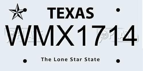 WMX1714 Texas License Plate
