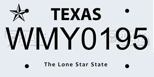 WMY0195 Texas License Plate