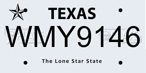 WMY9146 license plate in TX state