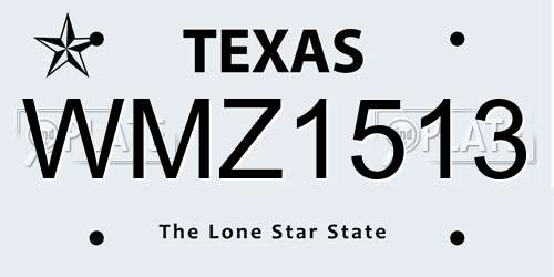 WMZ1513 Texas License Plate