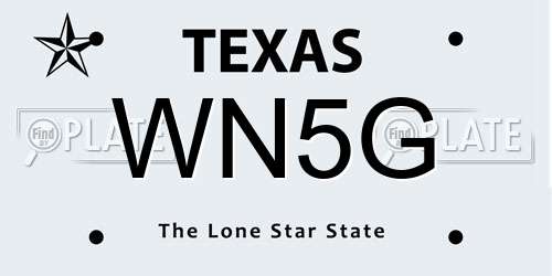 WN5G Texas License Plate