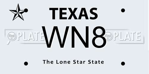 WN8 Texas License Plate