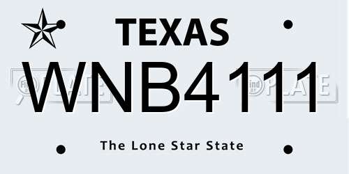 WNB4111 Texas License Plate