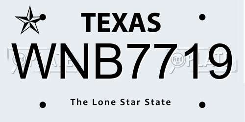 WNB7719 Texas License Plate