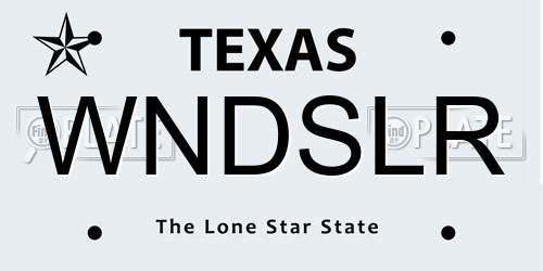 WNDSLR Texas License Plate