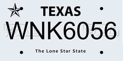WNK6056 Texas License Plate