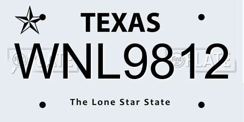 WNL9812 Texas License Plate