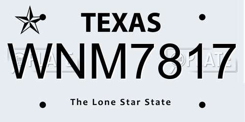 WNM7817 Texas License Plate