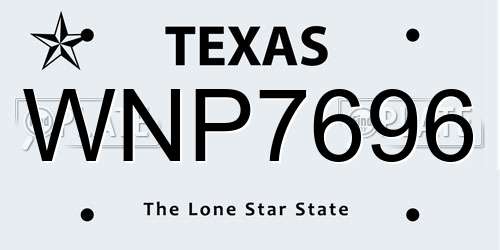 WNP7696 Texas License Plate
