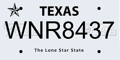 WNR8437 Texas License Plate