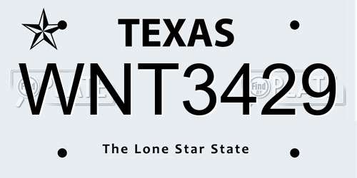 WNT3429 Texas License Plate