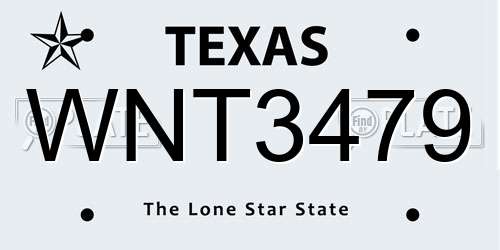 WNT3479 Texas License Plate