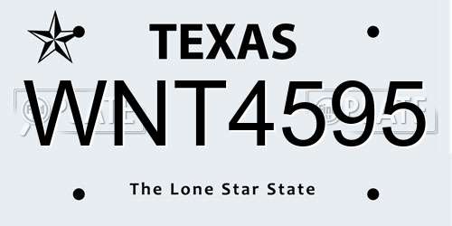 WNT4595 Texas License Plate