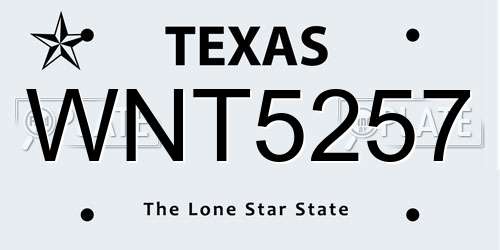 WNT5257 Texas License Plate