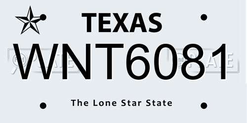 WNT6081 Texas License Plate