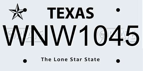 WNW1045 Texas License Plate